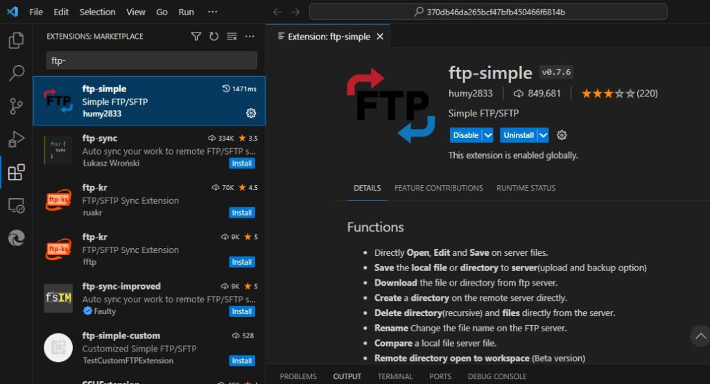 Cara setting ftp simple di visual studio code - webbaliseo.com